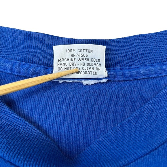 Vintage Diadora Tennis Tee Shirt Blue Medium Flushing Meadow 1992 - Picture 5 of 11